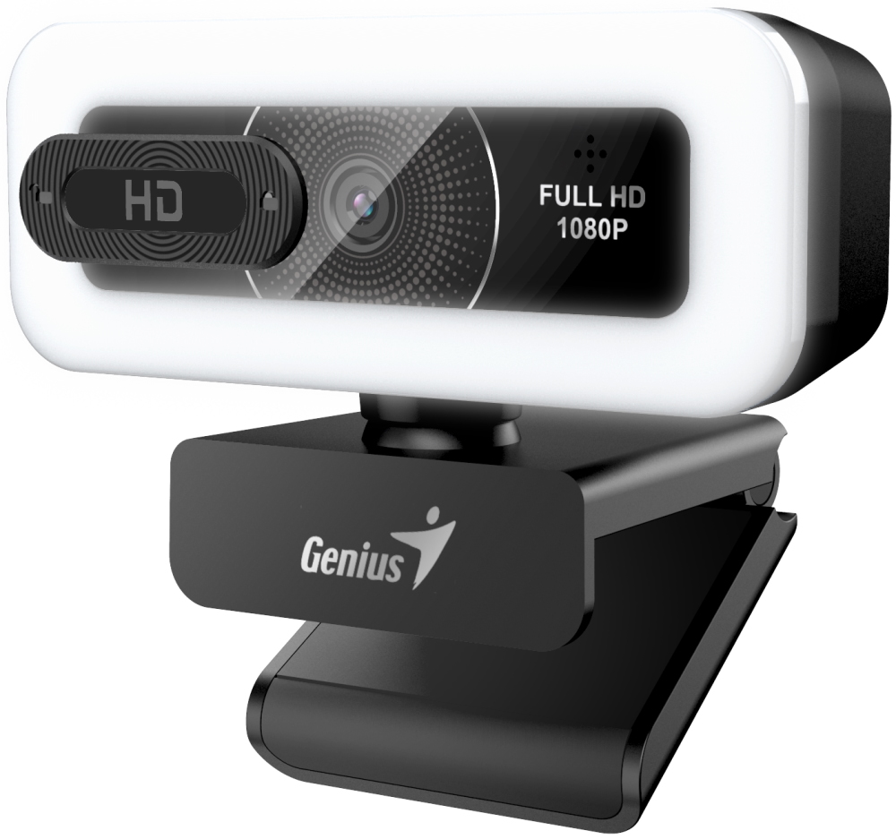 GENIUS FaceCam Light/ 2M 1080P/ LED světlo/ kryt soukromí/ USB-C/ USB/ UVC/ mikrofon/ černá